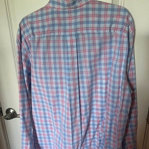Vineyard Vines Men's Casual Blue and Pink Check Shirt - Picture 5 of 5